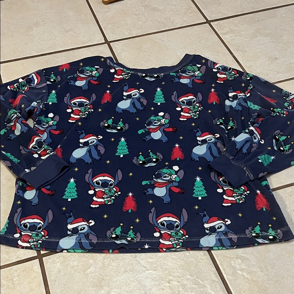 Disney Woman Navy Blue Holiday Long Sleeve  Shirt